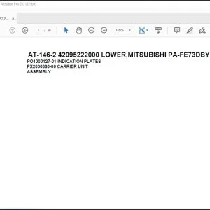 Tadano Crane AT-146-2 42095222000 LOWER MITSUBISHI PA-FE73DBY 6K3 Spare Parts Manual - PDF DOWNLOAD