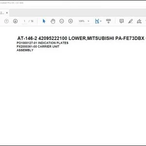 Tadano Crane AT-146-2 42095222100 LOWER MITSUBISHI PA-FE73DBX 6KA3 Spare Parts Manual - PDF DOWNLOAD