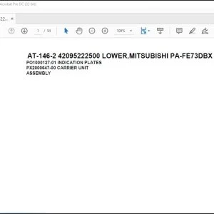 Tadano Crane AT-146-2 42095222500 LOWER,MITSUBISHI PA-FE73DBX 6KA3 Spare Parts Manual - PDF DOWNLOAD