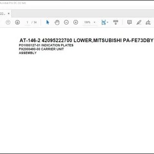 Tadano Crane AT-146-2 42095222700 LOWER,MITSUBISHI PA-FE73DBY 6K3 Spare Parts Manual - PDF DOWNLOAD