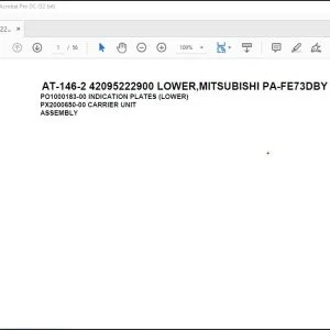 Tadano Crane AT-146-2 42095222900 LOWER,MITSUBISHI PA-FE73DBY 6K3 Spare Parts Manual - PDF DOWNLOAD