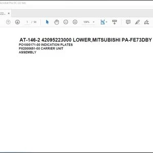 Tadano Crane AT-146-2 42095223000 LOWER MITSUBISHI PA-FE73DBY 6K3 Spare Parts Manual - PDF DOWNLOAD