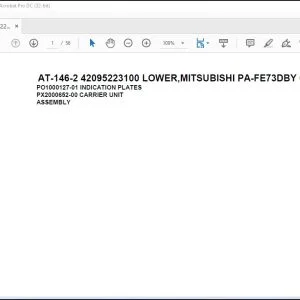 Tadano Crane AT-146-2 42095223100 LOWER,MITSUBISHI PA-FE73DBY 6K3 Spare Parts Manual  -  PDF DOWNLOAD