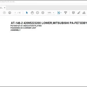 Tadano Crane AT-146-2 42095223200 LOWER MITSUBISHI PA-FE73DBY 6K3 Spare Parts Manual - PDF DOWNLOAD