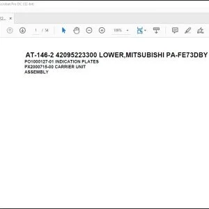 Tadano Crane AT-146-2 42095223300 LOWER,MITSUBISHI PA-FE73DBY 6K3 Spare Parts Manual - PDF DOWNLOAD