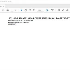 Tadano Crane AT-146-2 42095223400 LOWER,MITSUBISHI PA-FE73DBY 6K3 Spare Parts Manual - PDF DOWNLOAD