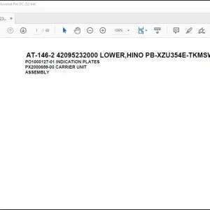 Tadano Crane AT-146-2 42095232000 LOWER,HINO PB-XZU354E-TKMSW6 Spare Parts Manual - PDF DOWNLOAD
