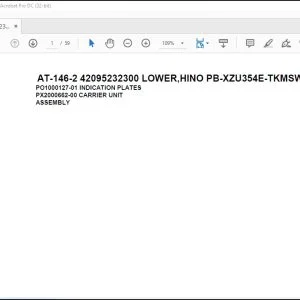 Tadano Crane AT-146-2 42095232300 LOWER,HINO PB-XZU354E-TKMSW6 Spare Parts Manual - PDF DOWNLOAD