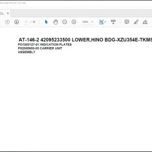 Tadano Crane AT-146-2 42095233500 LOWER HINO BDG-XZU354E-TKMSD6 Spare Parts Manual - PDF DOWNLOAD