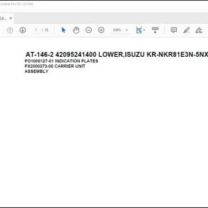 Tadano Crane AT-146-2 42095241400 LOWER ISUZU KR-NKR81E3N-5NXPY Spare Parts Manual - PDF DOWNLOAD