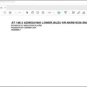 Tadano Crane AT-146-2 42095241600 LOWER ISUZU KR-NKR81E3N-5NXPY Spare Parts Manual - PDF DOWNLOAD