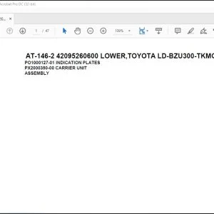 Tadano Crane AT-146-2 42095260600 LOWER,TOYOTA LD-BZU300-TKMQC3 Spare Parts Manual - PDF DOWNLOAD