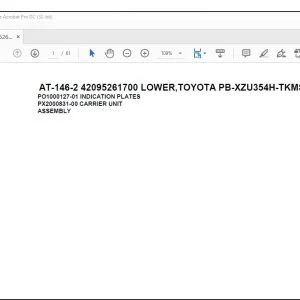 Tadano Crane AT-146-2 42095261700 LOWER,TOYOTA PB-XZU354H-TKMSW6 Spare Parts Manual - PDF DOWNLOAD