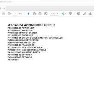 Tadano Crane AT 146 2A 42095900062 UPPER Parts Manual - PDF DOWNLOAD