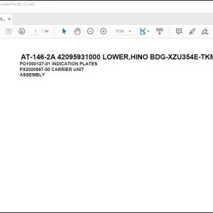 Tadano Crane AT-146-2A 42095931000 LOWER,HINO BDG-XZU354E-TKMSD6 Parts Manual - PDF DOWNLOAD