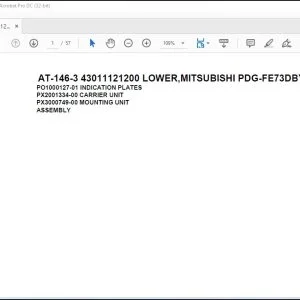 Tadano Crane AT-146-3 43011121200 LOWER,MITSUBISHI PDG-FE73DBY 6KA4 Spare Parts Manual - PDF DOWNLOAD