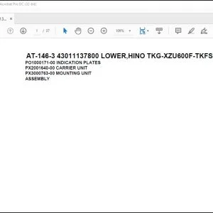 Tadano Crane AT-146-3 43011137800 LOWER HINO TKG-XZU600F-TKFSC6 Spare Parts Manual - PDF DOWNLOAD
