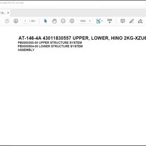 Tadano Crane AT-146-4A 43011830557 UPPER, LOWER, HINO 2KG-XZU600F Spare Parts Catalog Manual  - PDF DOWNLOAD