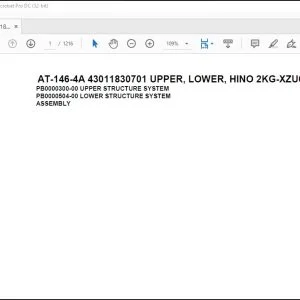 Tadano Crane AT-146-4A 43011830701 UPPER LOWER HINO 2KG-XZU600F-TKFSE6 Parts Catalog Manual - PDF DOWNLOAD