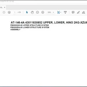 Tadano Crane AT-146-4A 43011830852 UPPER, LOWER, HINO 2KG-XZU600F Spare Parts Catalog Manual - PDF DOWNLOAD