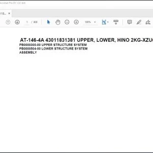 Tadano Crane AT-146-4A 43011831381 UPPER, LOWER, HINO 2KG-XZU600F Spare Parts Catalog Manual - PDF DOWNLOAD