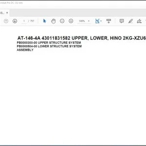 Tadano Crane AT-146-4A 43011831582 UPPER, LOWER, HINO 2KG-XZU600F Spare Parts Catalog Manual -PDF DOWNLOAD
