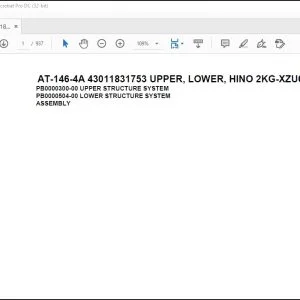 Tadano Crane AT-146-4A 43011831753 UPPER, LOWER, HINO 2KG-XZU600F Spare Parts Catalog Manual - PDF DOWNLOAD