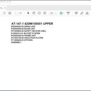 Tadano Crane AT-147-1 42096100001 UPPER Spare Parts Manual -  PDF DOWNLOAD