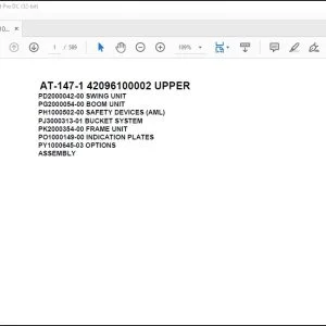 Tadano Crane AT-147-1 42096100002 UPPER Spare Parts Catalog Manual - PDF DOWNLOAD