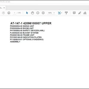 Tadano Crane AT-147-1 42096100007 UPPER Spare Parts Catalog Manual - PDF DOWNLOAD