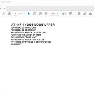 Tadano Crane AT-147-1 42096100008 UPPER Spare Parts Catalog Manual - PDF DOWNLOAD
