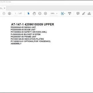Tadano Crane AT-147-1 42096100009 UPPER Spare Parts Catalog Manual - PDF DOWNLOAD