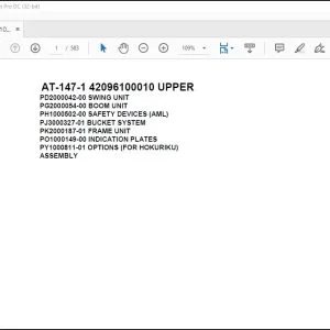 Tadano Crane AT-147-1 42096100010 UPPER Spare Parts Catalog Manual  - PDF DOWNLOAD
