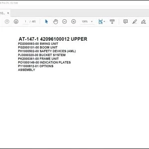 Tadano Crane AT-147-1 42096100012 UPPER Spare Parts Catalog Manual - PDF DOWNLOAD
