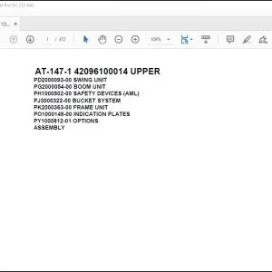 Tadano Crane AT-147-1 42096100014 UPPER Spare Parts Catalog Manual - PDF DOWNLOAD