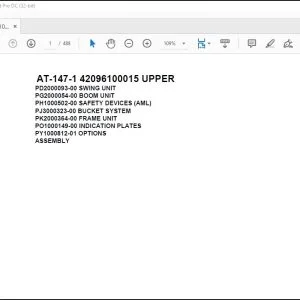 Tadano Crane AT-147-1 42096100015 UPPER Spare Parts Catalog Manual - PDF DOWNLOAD