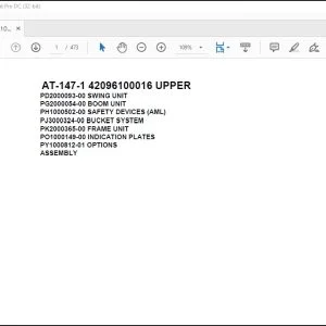 Tadano Crane AT-147-1 42096100016 UPPER Spare Parts Catalog Manual - PDF DOWNLOAD