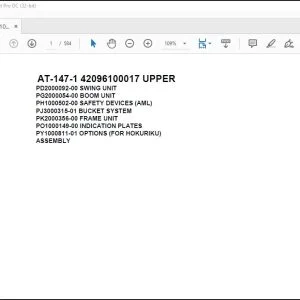 Tadano Crane AT-147-1 42096100017 UPPER Spare Parts Catalog Manual - PDF DOWNLOAD