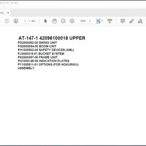 Tadano Crane AT-147-1 42096100018 UPPER Spare Parts Catalog Manual - PDF DOWNLOAD