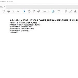 Tadano Crane AT-147-1 42096110200 LOWER NISSAN KR-AKR81E3N-5NXPY Spare Parts Manual -  PFD DOWNLOAD