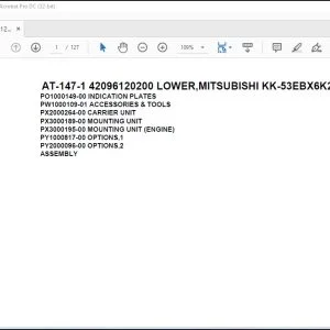 Tadano Crane AT-147-1 42096120200 LOWER MITSUBISHI KK-53EBX6K2 Spare Parts Manual - PDF DOWNLOAD