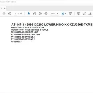 Tadano Crane AT-147-1 42096130200 LOWER HINO KK-XZU350E-TKMSS6 Spare Parts Manual - PDF DOWNLOAD