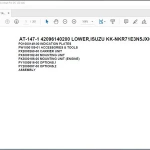 Tadano Crane AT-147-1 42096140200 LOWER,ISUZU KK-NKR71E3N5JXHY Spare Parts Catalog Manual - PDF DOWNLOAD