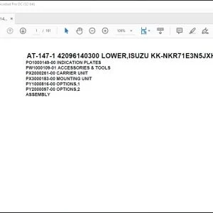 Tadano Crane AT-147-1 42096140300 LOWER,ISUZU KK-NKR71E3N5JXHY Spare Parts Catalog Manual - PDF DOWNLOAD