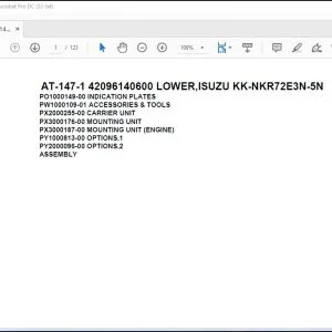 Tadano Crane AT-147-1 42096140600 LOWER ISUZU KK-NKR72E3N-5N Spare Parts Manual - PDF DOWNLOAD