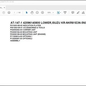 Tadano Crane AT-147-1 42096140800 LOWER ISUZU KR-NKR81E3N-5NXPY Spare Parts Manual - PDF DOWNLOAD