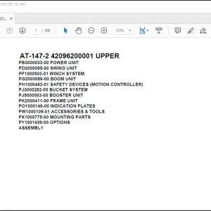 Tadano Crane AT-147-2 42096200001 UPPER Parts Catalog Manual - PDF DOWNLOAD