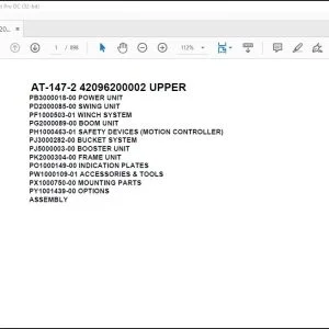 Tadano Crane AT-147-2 42096200002 UPPER Parts Catalog Manual - PDF DOWNLOAD
