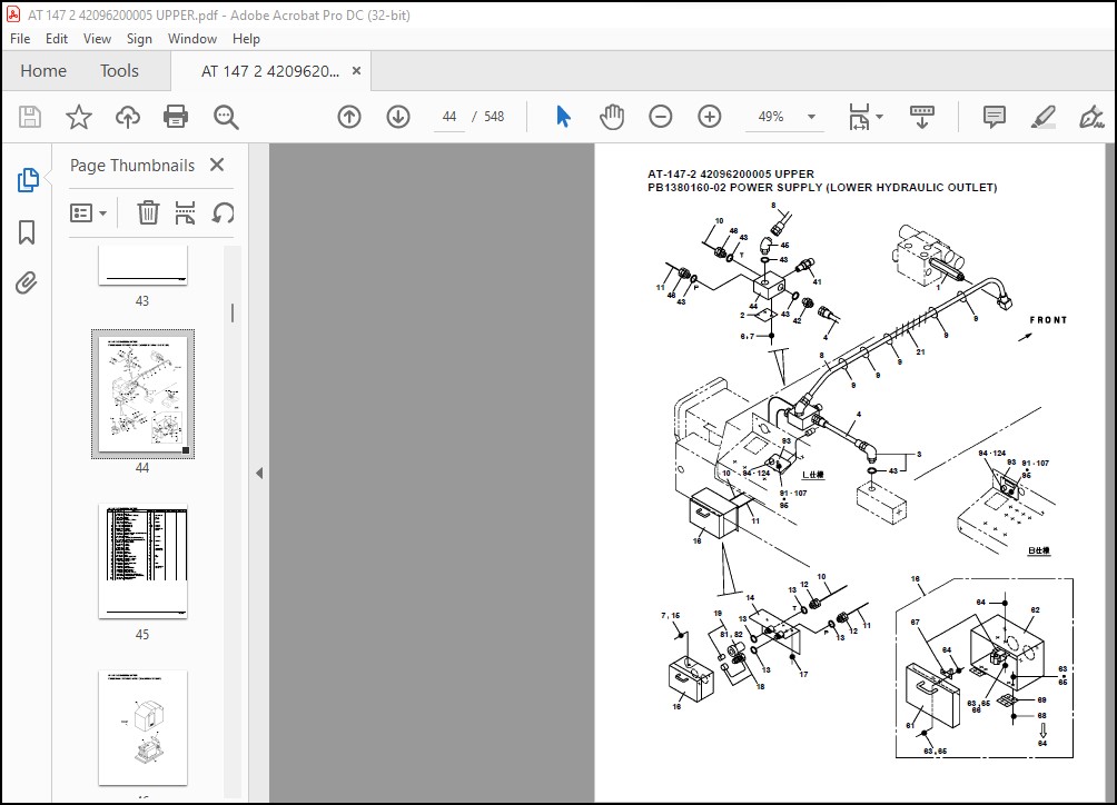 Tadano Crane AT-147-2 42096200005 UPPER Parts Catalog Manual - PDF ...