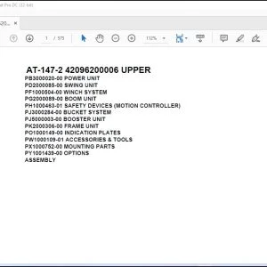 Tadano Crane AT-147-2 42096200006 UPPER Parts Catalog Manual - PDF DOWNLOAD